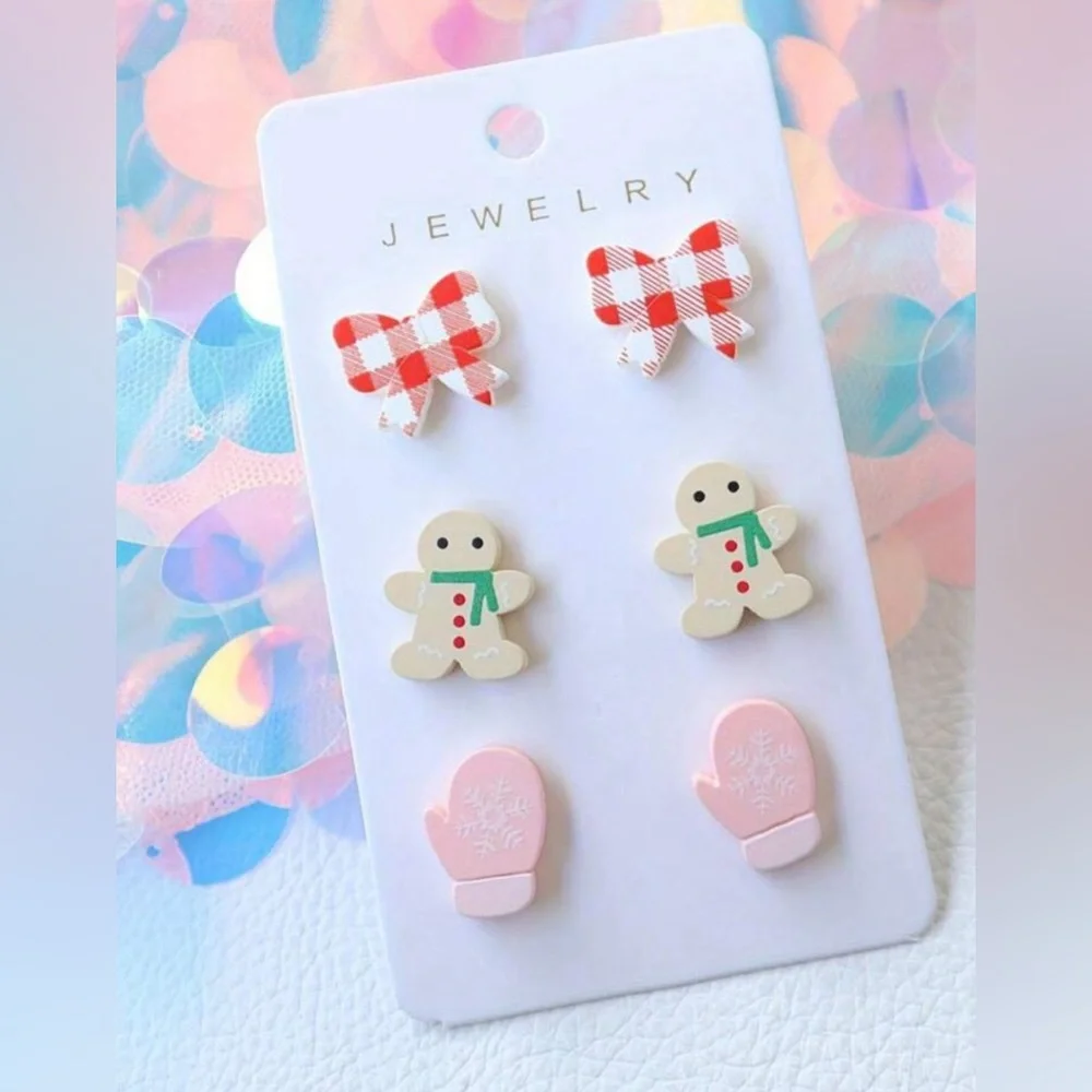 Winter themed 3 pair earrings - Picture 1 of 2